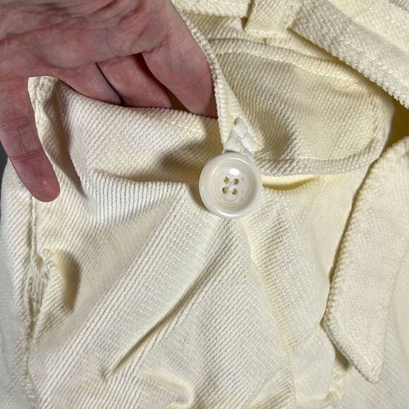 DKNY Jeans Sleeveless Faux Fur Vest w/ Belt. Off White. Size Large. - Picture 2 of 11